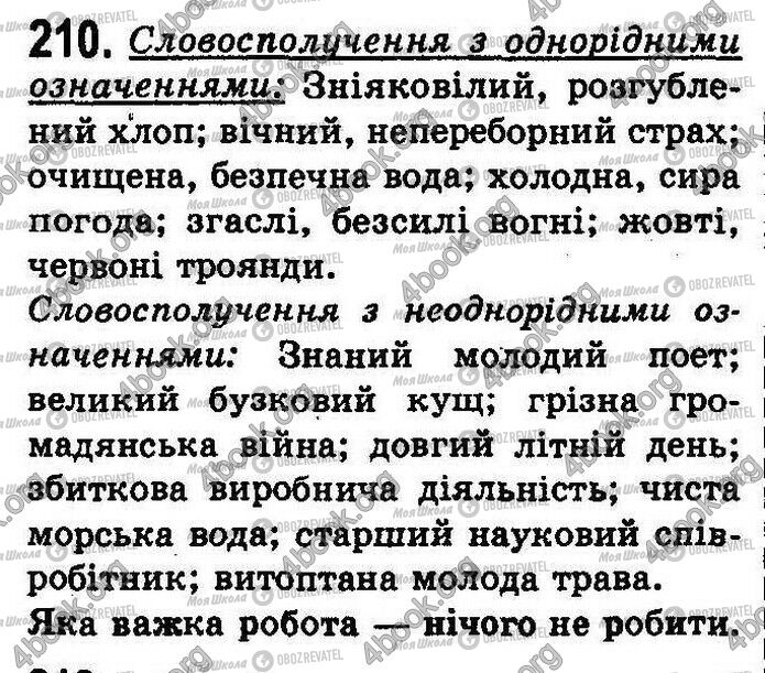 ГДЗ Українська мова 8 клас сторінка 210
